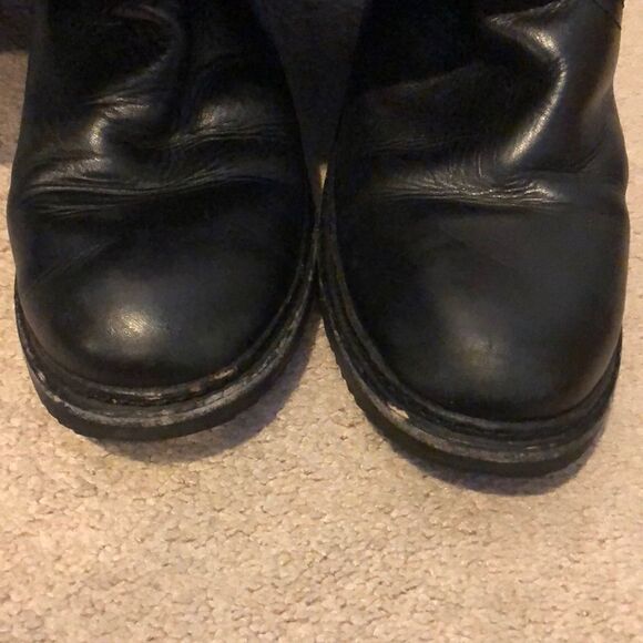 Tory Burch Black Leather & Fur Winter Ankle Boots - Size 6 - Picture 5 of 6